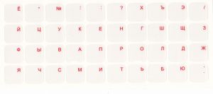 Наклейки на клавиатуру для Apple MacBook (прозрачные красные)